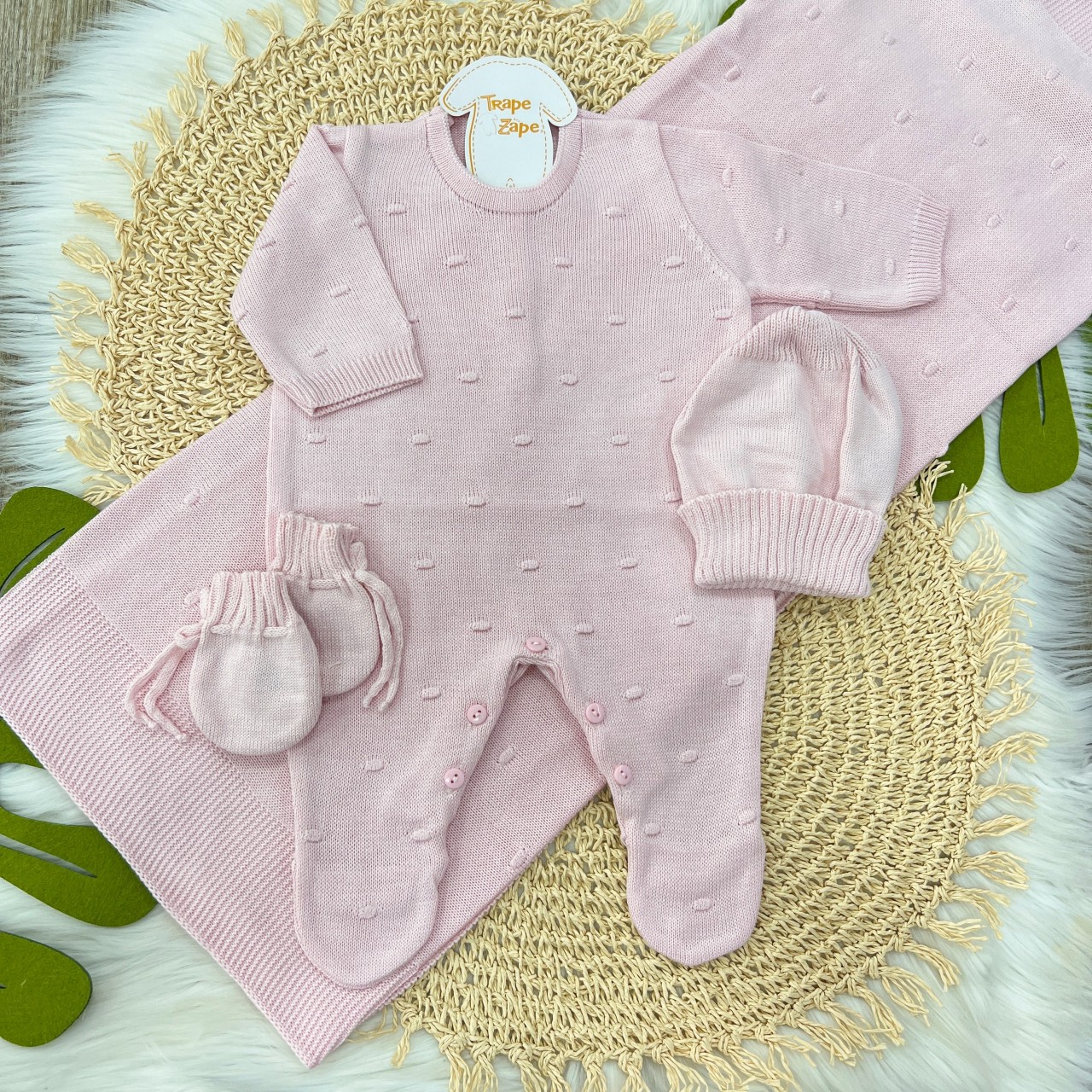  Saída de maternidade Bolinhas- Rosa